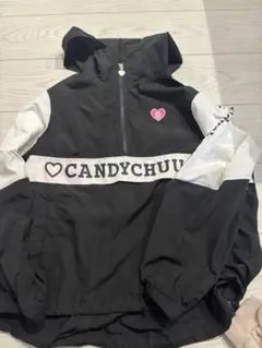 CANDYCHUU フード付きジャケット ブラック/ホワイト