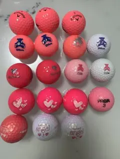 ゴルフボールセット 18個 ハートモチーフ