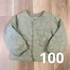 UNIQLO キルティングジャケット 100 グリーン 星柄 中綿