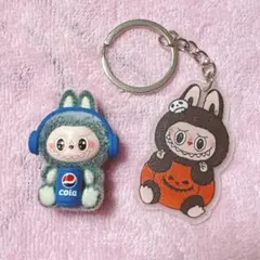 ラブブ風 ミニフィギュア＆アクリルキーホルダーセット