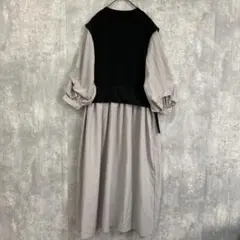 radarista ラダリスタ　ドッキングワンピース　リブニット　裏地なし　M