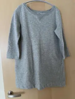 グレー 七分袖 スウェットワンピース　UNIQLO