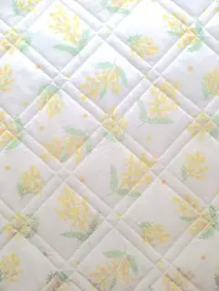黄色　花柄　ラグ　190×190㎝　ゴム付き　洗濯機可　美品