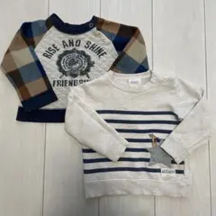 90◆2点セット 長袖トレーナー ムーミン キムラタン シンプル