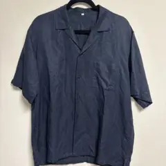即完品】muji labo紳士リネンリヨセルジップアップワークシャツ カーキ