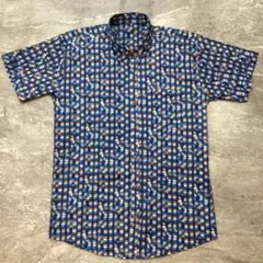 青系チェック 半袖シャツサイズ：M（38）