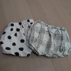 70cm 80cm ドット柄 チェック柄 パンツ 2点セット