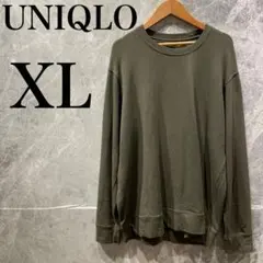 UNIQLO メンズ L カーキ スウェット 無地 古着 美品のサムネイル