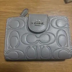 小麦様専用　COACH グレー 二つ折り財布