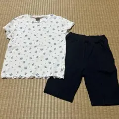 Petit main 110cm 花柄Tシャツとショートパンツセット