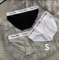 S ショーツ黒、白、グレー 3色セット カルバンクライン レディース 下着