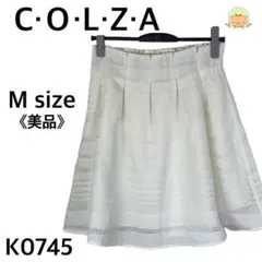 ・O・L・Z・A コルザ Mサイズ ホワイト プリーツ フレアスカート　可愛いのサムネイル