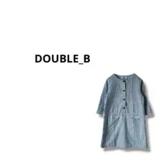 【ダブルビー】ミキハウス　キッズ　子供服　ワンピース　130 青のサムネイル