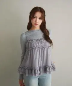 TITTY&CO. ロンTフリルキャミセット ラベンダーのサムネイル