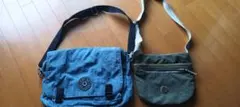 Kipling ショルダーバッグ 青と緑２つセット