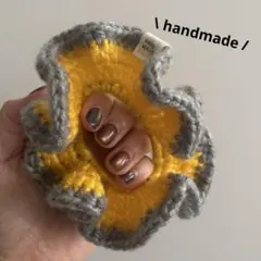 フリルシュシュ‪ ·͜·手編み‪ ·͜·推し活‪ ·͜·イエロー·͜·編み物毛糸