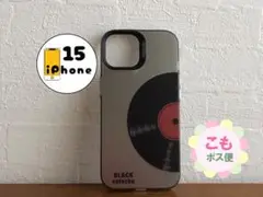 iPhone15 ケース　カバー　スマホケース　レコード　シルバー