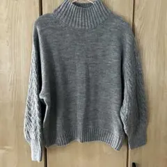 【earth music&ecology】ケーブル編み モックネックセーター