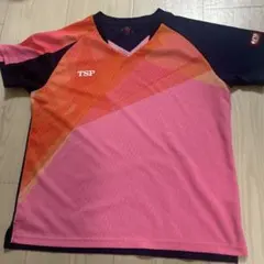 TSP 卓球ウェア Vネック ピンク/オレンジ
