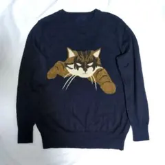 美品　パラティッシ　猫　ネコ　ウール混セーター