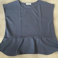 OFUON ネイビー ノースリーブシャツ