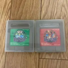 ゲームボーイソフト ポケットモンスター 赤 緑 ケース付き　動作未確認 中古品