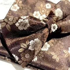 ○花柄の蝶ネクタイとチーフのセット　 茶　ブラウン　結婚式　披露宴　Jxw