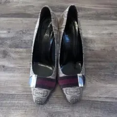 最終値下げ　GUCCI グッチ　パンプス　ハイヒール　柄　ブラウン
