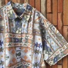 Woolrich ウールリッチ　幾何学模様　シャツ　総柄シャツ