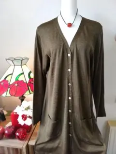 美品♥ファイブフォックスARTISANアルチザン　シルクロングカーディガン11号のサムネイル
