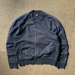 00s OLD UNIQLO ジップアップ スウェット 袖ライン 紺 紫