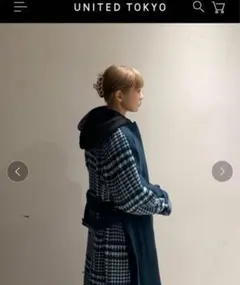 バックチェックフレアコート　UNITED TOKYO