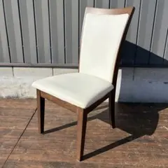 ④ニトリ ダイニングチェア DC LAGOON 合皮ホワイト×ブラウン 食卓椅子