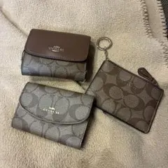 COACH ブラウン 三つ折り財布、キーケース、パスケース