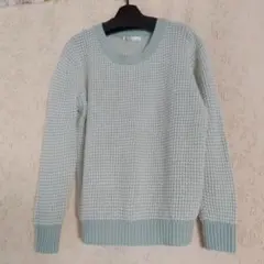 A.T.R ミントグリーン ワッフルニット 長袖