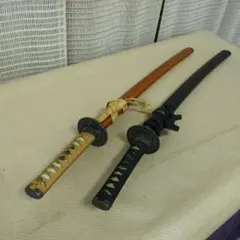 日本舞踊 小道具 竹光 軽量 刀 2本セット 鞘付き 全長約89cm 演劇 撮影