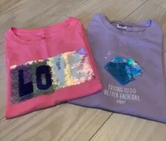 LOVEデザインとダイヤモンドTシャツ2枚セット