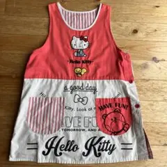 Hello Kitty エプロン ピンクストライプ