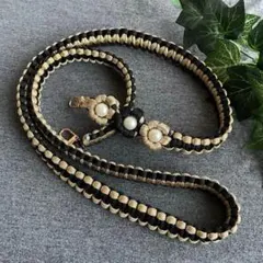 パラコード スマホショルダーストラップ お花 携帯チャーム パールビーズ ギフト