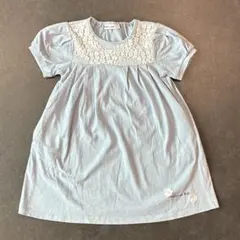 レース装飾付きライトブルーTシャツのサムネイル