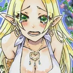 オリジナル手描きイラスト　『ドジっ子エルフ』　コピック　色紙　アナログ　原画