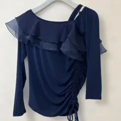 社交ダンス クリエイトサン ネイビー トップス S