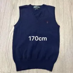 【訳あり】POLO Ralph Lauren ニットベスト 170cmネイビー