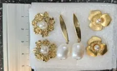 パールピアスセット　チタンピアス*