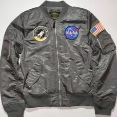 美品ALPHA NASA 100thモデル MA-1 ライト(薄手) M グレー