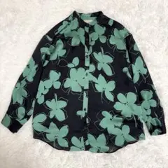 美品　UNITED ARROWS フラワーデザイン長袖ブラウス　とろみ素材