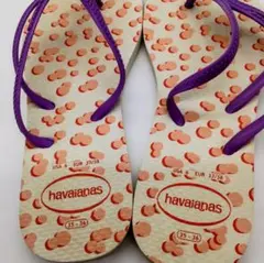 Havaianas ビーチサンダル パープル ピンクドット柄　夏プール 23cmのサムネイル