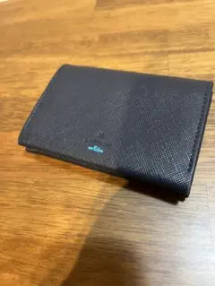 【美品】ランバンオンブルー 名刺入れ ネイビー レザー カードケース