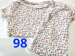 ZARA 98 半袖 リブセットアップ 小花柄 Tシャツ ショートパンツ