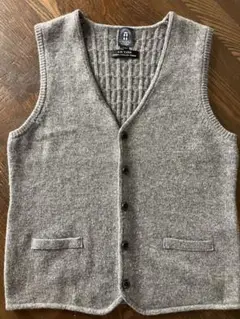 メンズベスト Vネック ニットベスト グレー AIR YARN